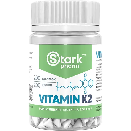 Харчова добавка Stark Pharm Vitamin K2, 200 таблеток
