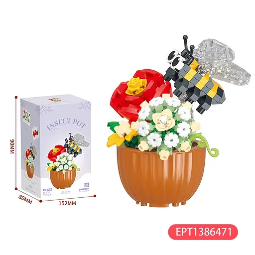 Конструктор Цветок в горшке с насекомым, P2317, от 150 деталей, (В ассортименте) - фото 5