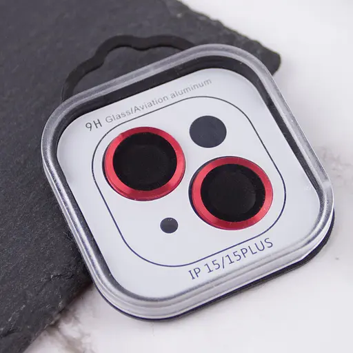 Захисне скло Epik Metal Classic на камеру у упак. для Apple iPhone 15, 6.1/15 Plus 6.7 Червоний/Red - фото 3