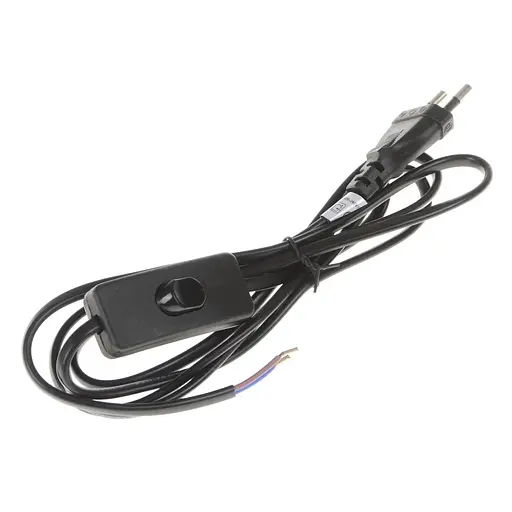 Шнур с прямоугольным выключателем Brille P-1S black 1.8 m - фото 2