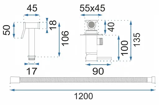 Набір гігієнічного душу прихованого монтажу Rea Fenix ​​хром REA-B5126, Хром - фото 5