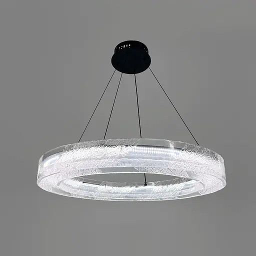 Люстра з підвісним корпусом з прозорого рельєфного акрилу Ø 60 см | Line F | Арт. MJ372-600 BK - фото 4