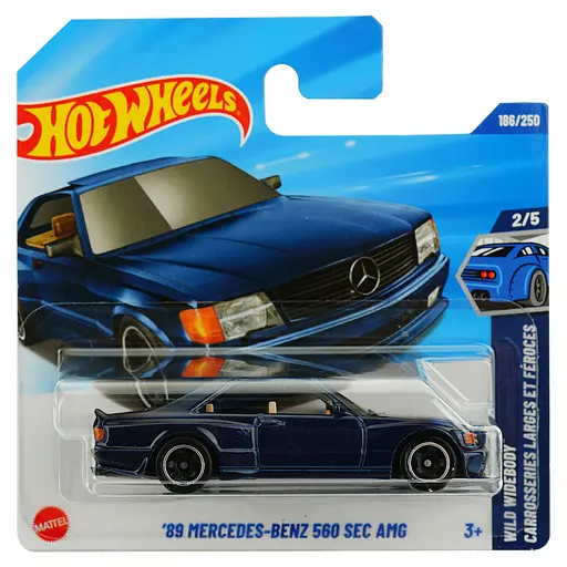 Базова машинка Hot Wheels TWild Widebody 89 Mercedes-Benz 560 SEC AMG синя (5785)  JBB85-N521