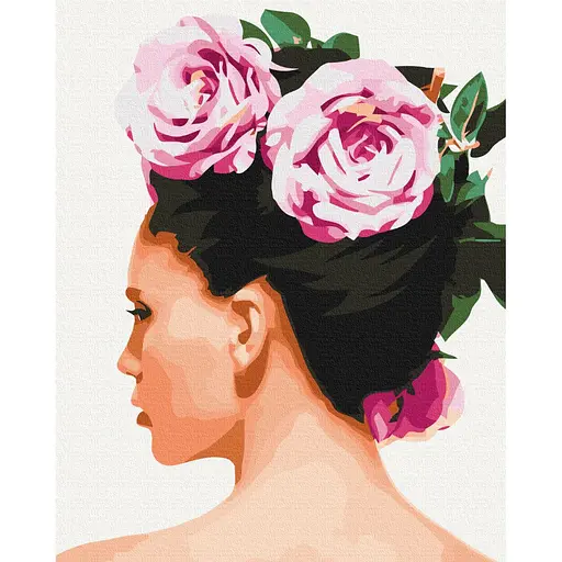 Картина по номерам Цветы в волосах Brushme 40x50 см разноцветная 000277361