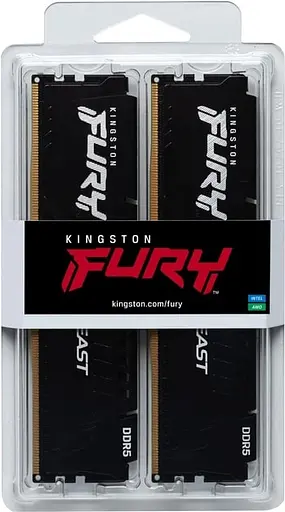 Память для ПК Kingston DDR5 16 ГБ KIT (8 ГБ x 2) 5200 FURY Beast Черный - фото 2