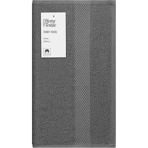 Полотенце махровое Ardesto Essence 30х50 см 100% хлопок темно-серое (ART2230DG)  - фото 1