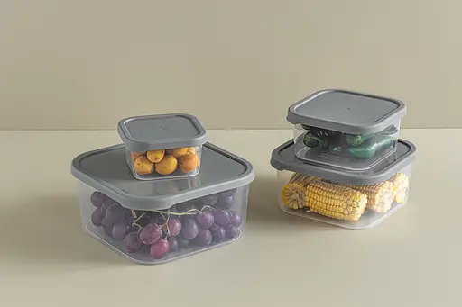 Набір контейнерів з кришками Idea Home Quick Box Gray 4 шт. 0.4/0.9/1.8/2.9 л сірий (00655 Gray) - фото 4