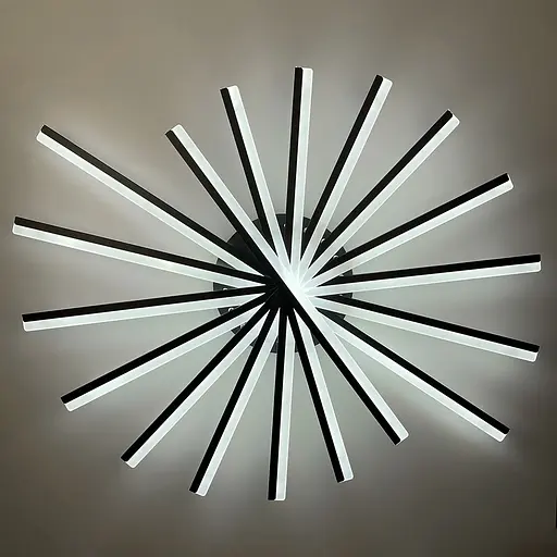 Люстра з геометричним дизайном у чорному корпусі | Арт. MJ 195/9 BK | Line F - фото 4