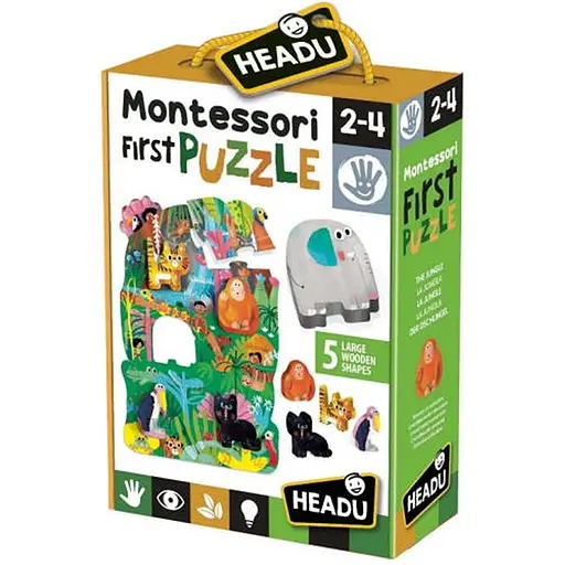 Настільна гра Headu Мій перший пазл Монтессорі. Джунглі (First Puzzle Montessori. The Jungle) (IT22380) - фото 1