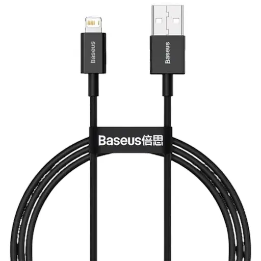 Кабель Baseus Superior USB 2.0 to Lightning 2.4А 1 м Черный (CALYS-A01) - фото 1