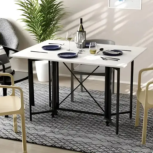 Стіл-книга трансформер Спайдер Ferrum-decor 750x1150x880 Чорний метал ДСП Біле 16 мм (FRD-105088)