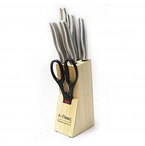 Набор ножей для кухни с подставкой А-Плюс 1006 кухонные ножи и подставки - фото 1