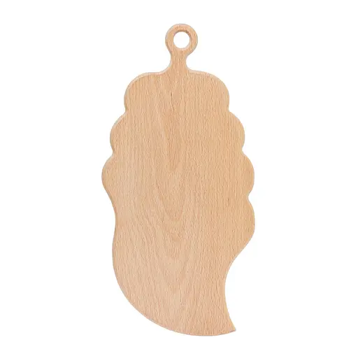 Доска кухонная разделочная деревянная из бука в форме листка 39х18 см, Woodly Бежевый 86492 - фото 3