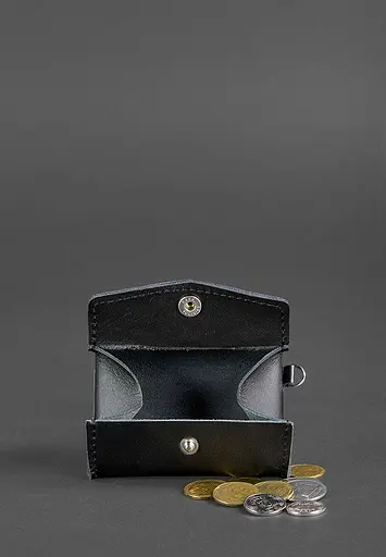 Шкіряна монетниця з клапаном 1.0 чорна - фото 3