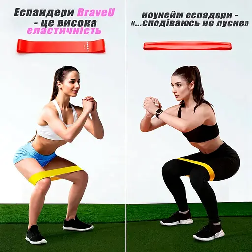 Резинки для фітнесу BraveU спортивні набір еспандер 5 шт - фото 7