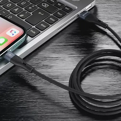 Кабель Proove Light Silicone USB-C to USB-C 60W 1m Black (CCLC60001101) [133318] - фото 3