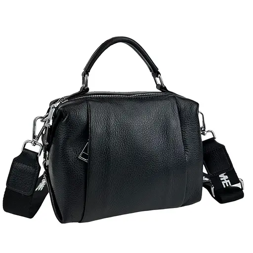 Жіноче шкіряне чорне кросбоді UnaBorsetta NB2-8686A