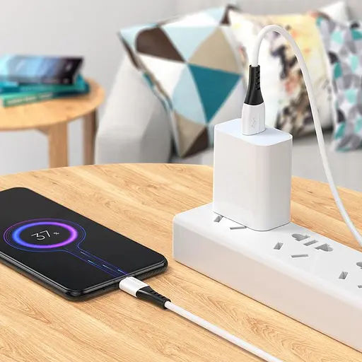 Кабель Hoco X82 USB to Micro 2.4A 1 м silicone silicone connectors білий - фото 3