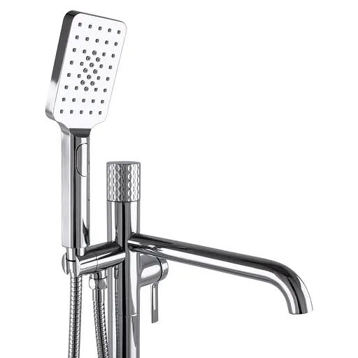 Смеситель для ванной TOPAZ MODERNO TMD-33113R-H78A напольный монтаж латунный с душем - фото 8