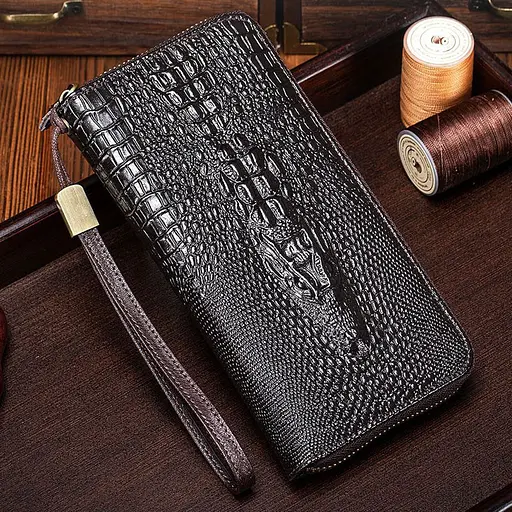 Кошелек логер кожаный с тиснением рептилия BULL 10х19.5х2.5 см acs0032228 - фото 5