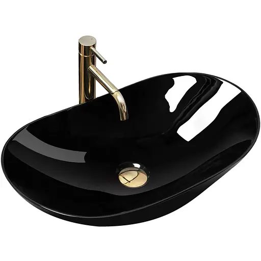 Умивальник Rea Royal 60 black накладний чорний REA-U0445, Чорний - фото 1