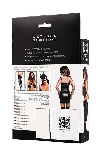 Міні-сукня Glossy Nelly wetlook S (чорний) - фото 5