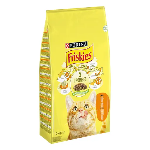 Уценка. Сухой корм для кошек Friskies с курицей и овощами 10 кг