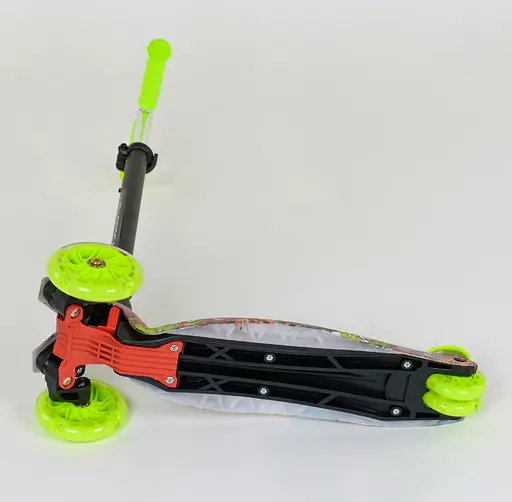 Самокат Best Scooter 59х17х26 см Салатово-чорний 000231530 - фото 3