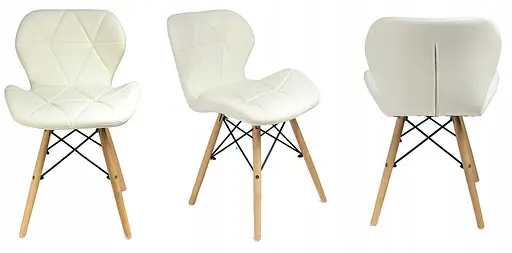 Кресло JUMI Scandinavian Design (эко-кожа) White - фото 3