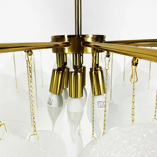 Латунный светильник с уникальными стеклянными пластинами d 60 или 80 см. Line.F Диаметр 60см - фото 6