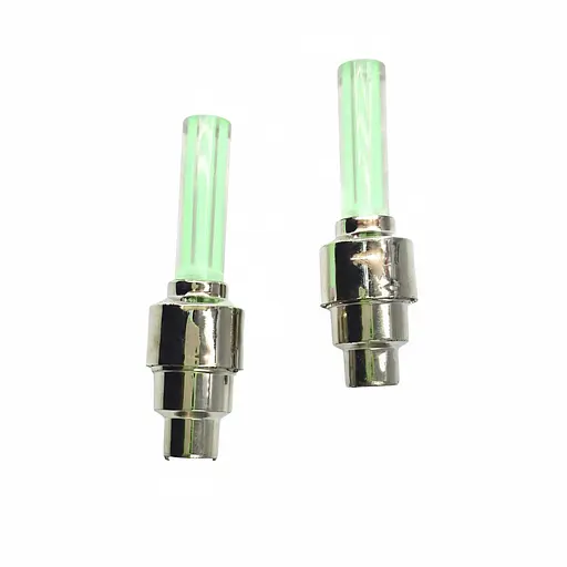 Велосипедный фонарь на нипель AV (Schrader) 1 Led питание 3хAG10 1 режим зеленый (G00019084) - фото 1