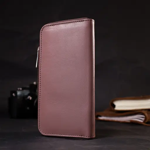 Кожаный женский кошелек Grande Pelle 19.5х9.7х2 см acs0027012 - фото 7