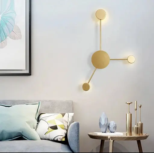 Бра з рухливими плафонами в корпусі золотого кольору Line F B 2021/3 GD - фото 1