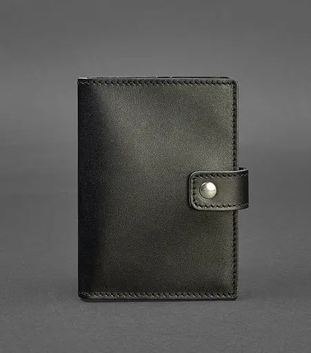 Шкіряна обкладинка для паспорта 5.0 (з віконцем) чорна - фото 1