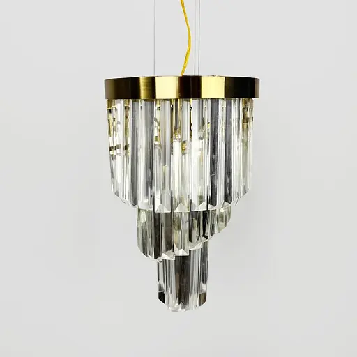 Підвісний світильник у латунному корпусі з кришталевими підвісками Ø 26 см | Line F | Арт. MJ332-260 AB+CL - фото 3