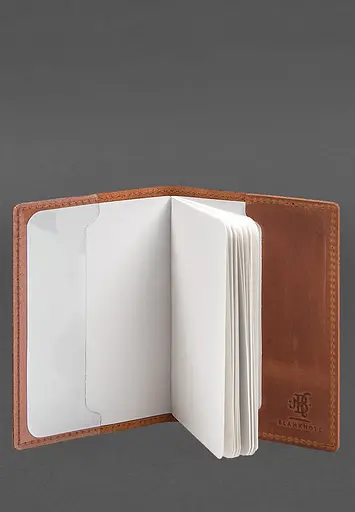 Кожаная обложка для военного билета 7.3 светло-коричневая Crazy Horse - фото 7