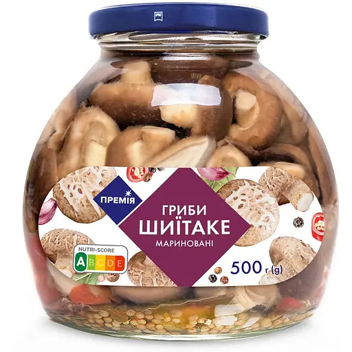 Гриби Шиїтаке Премія мариновані стерилізовані 500 г