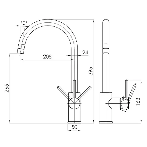Кухонний змішувач Imprese Argo-s black matt f03409010CB Чорний матовий - фото 2
