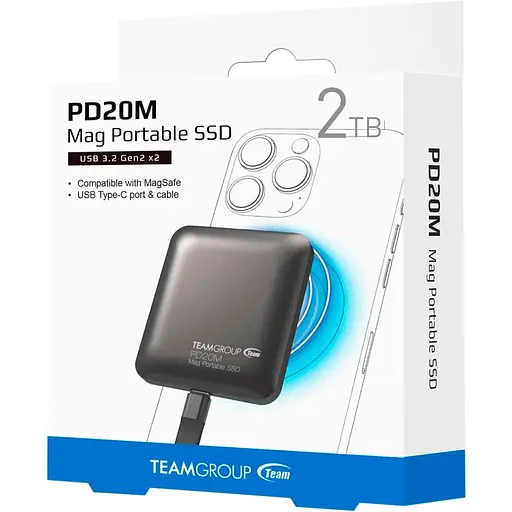 Наружный SSD накопитель Team PD20M Mag 2TB Titanium Gray (TPSEG2002T0C108) [128384] - фото 8