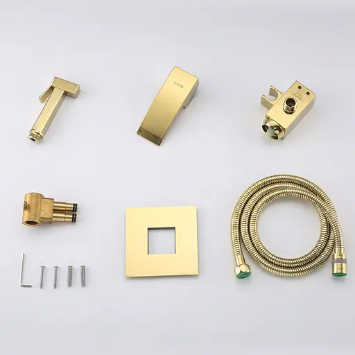 Набір гігієнічного душу прихованого монтажу Gappo G7207-3, золото, Золотий - фото 5