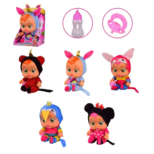 Пупс "Cry Babies" 8368, музичний, пляшечка, пустушка, в коробці (6900020086418) Микс - фото 1