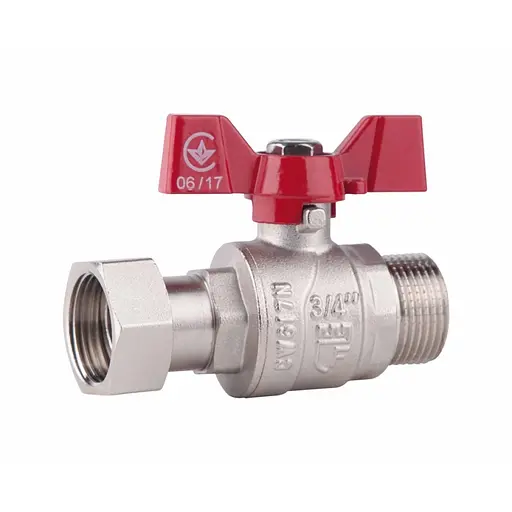 Кран шаровой SD Forte SF261W20 прямой с накидной гайкой 3/4" - фото 1