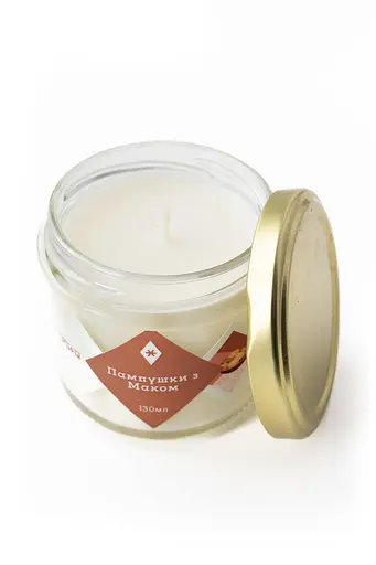 Пампушки з маком, 250 мл, 30 год Мініатюри (130мл) Соєвий віск - фото 3