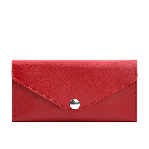 Кожаный клатч (портмоне) на кнопке 5.0 красный краст - фото 10