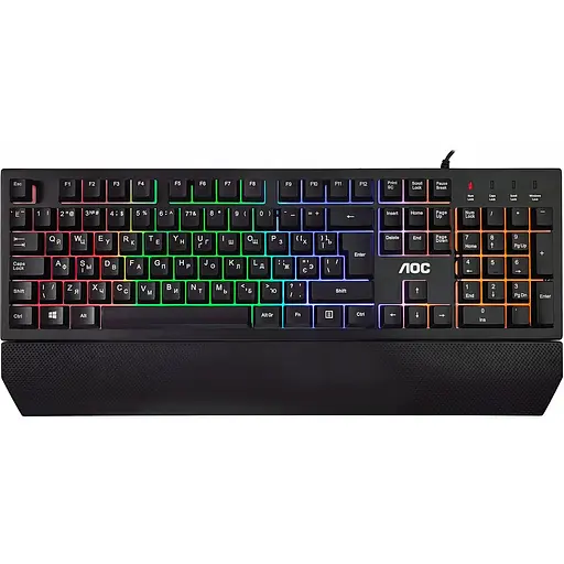Клавіатура ігрова мембранно-механічна AOC GK200 Gaming RGB райдужна підсвітка USB