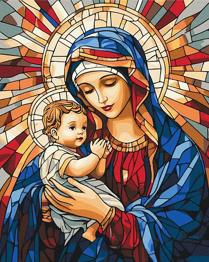 Картина за номерами на підрамнику Brushme Матір Божа з Дитям