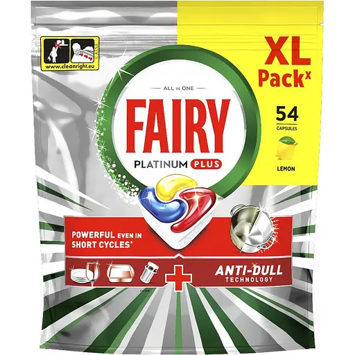 Капсулы для посудомоечных машин Fairy Platinum Plus Все-в-1, 54 шт. - фото 1