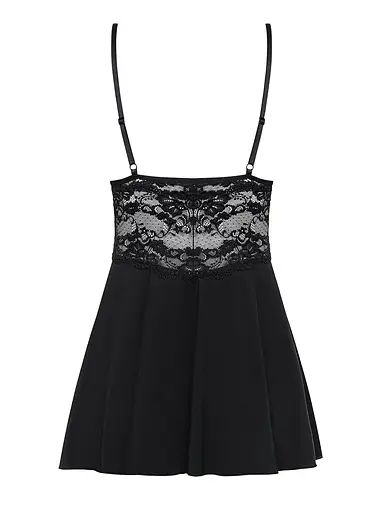 Еротичний бебідолл Obsessive 810-BAB-1 з мереживом L/XL чорний - фото 3