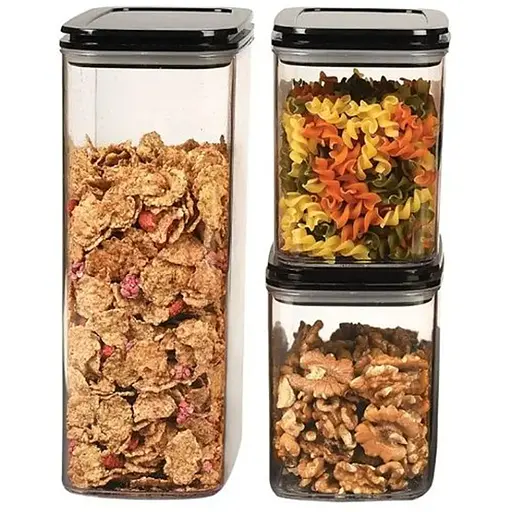 Набор акриловых контейнеров Motek Max Plus 3 шт с крышкой (1,1 л + 2,25 л + 1,1 л) (MAXP-SET 2) - фото 1