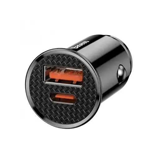 Автозарядное устройство Baseus Circular Plastic 2 порта USB-A+USB-C 30 W CCYS-D01 - фото 1